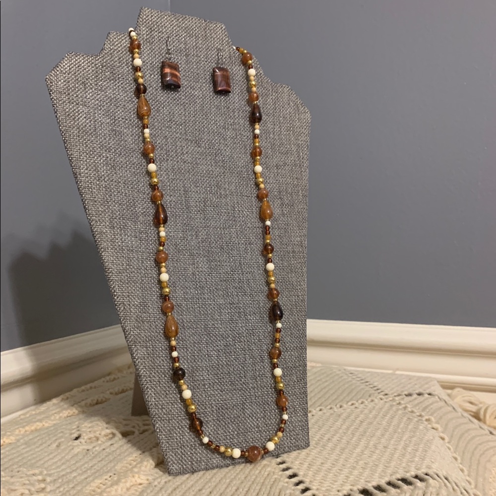 🐞2 for 30🐞 Glass Bead Necklace and Earring Set